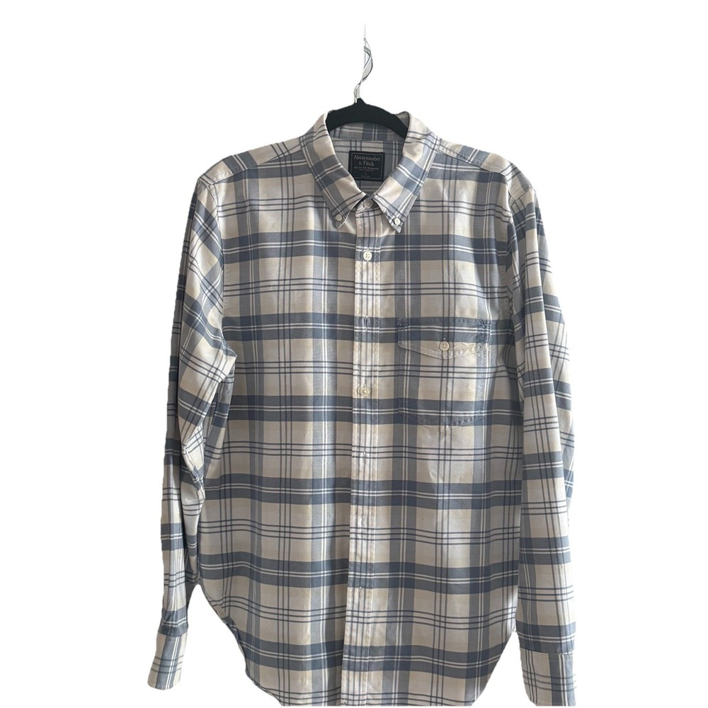 Abercrombie And Fitch Plaid Men's Shirt Sz L Button Down Long Sleeve